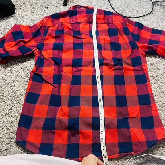 Vintage Y2K J Crew Mens Red Blue Plaid Casual Long Sleeve Button Down M - Picture 4 of 4